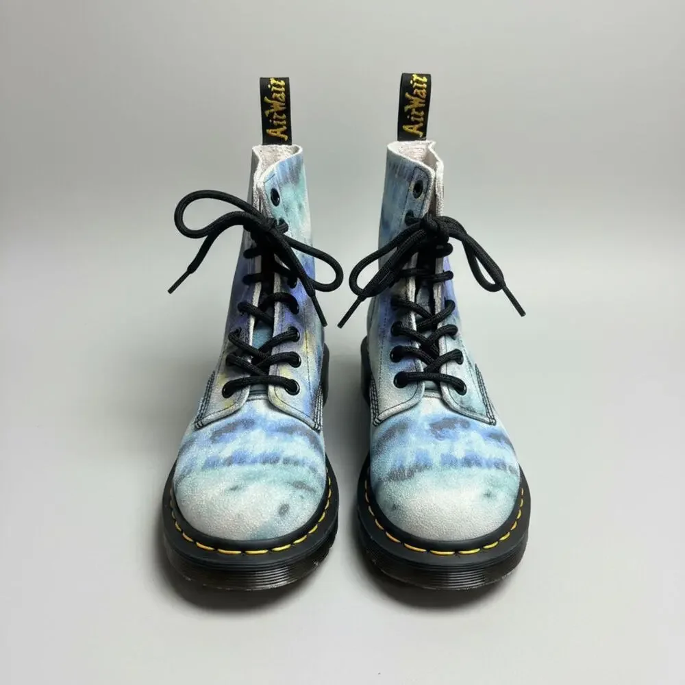 Doc martens blue tie dye Pascal boots, size 5, LIKE NEW!
